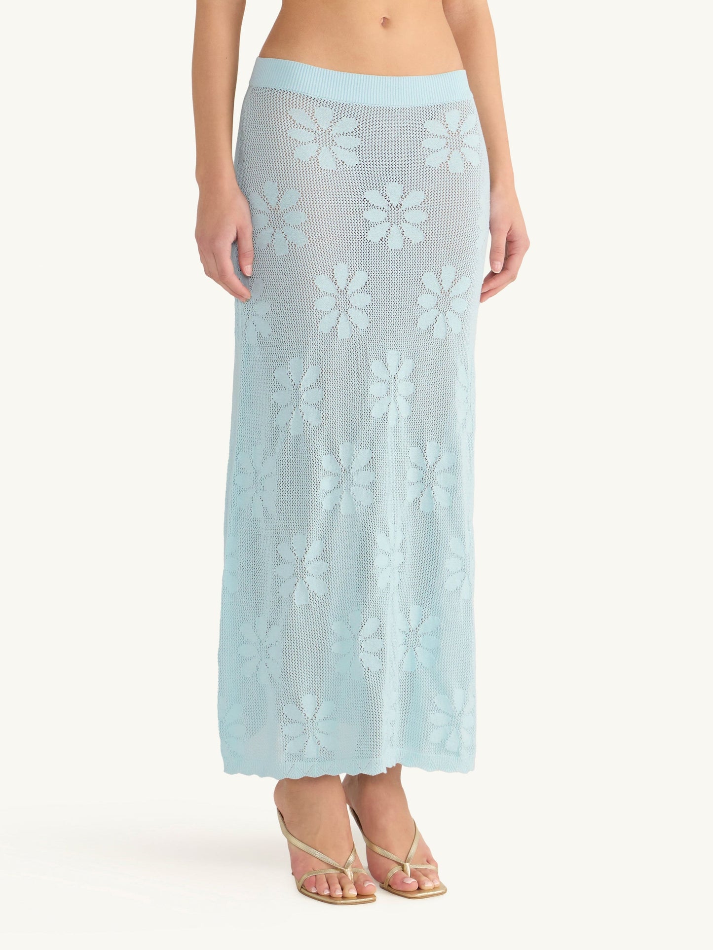 Bruna Crochet Skirt - Sky Blue