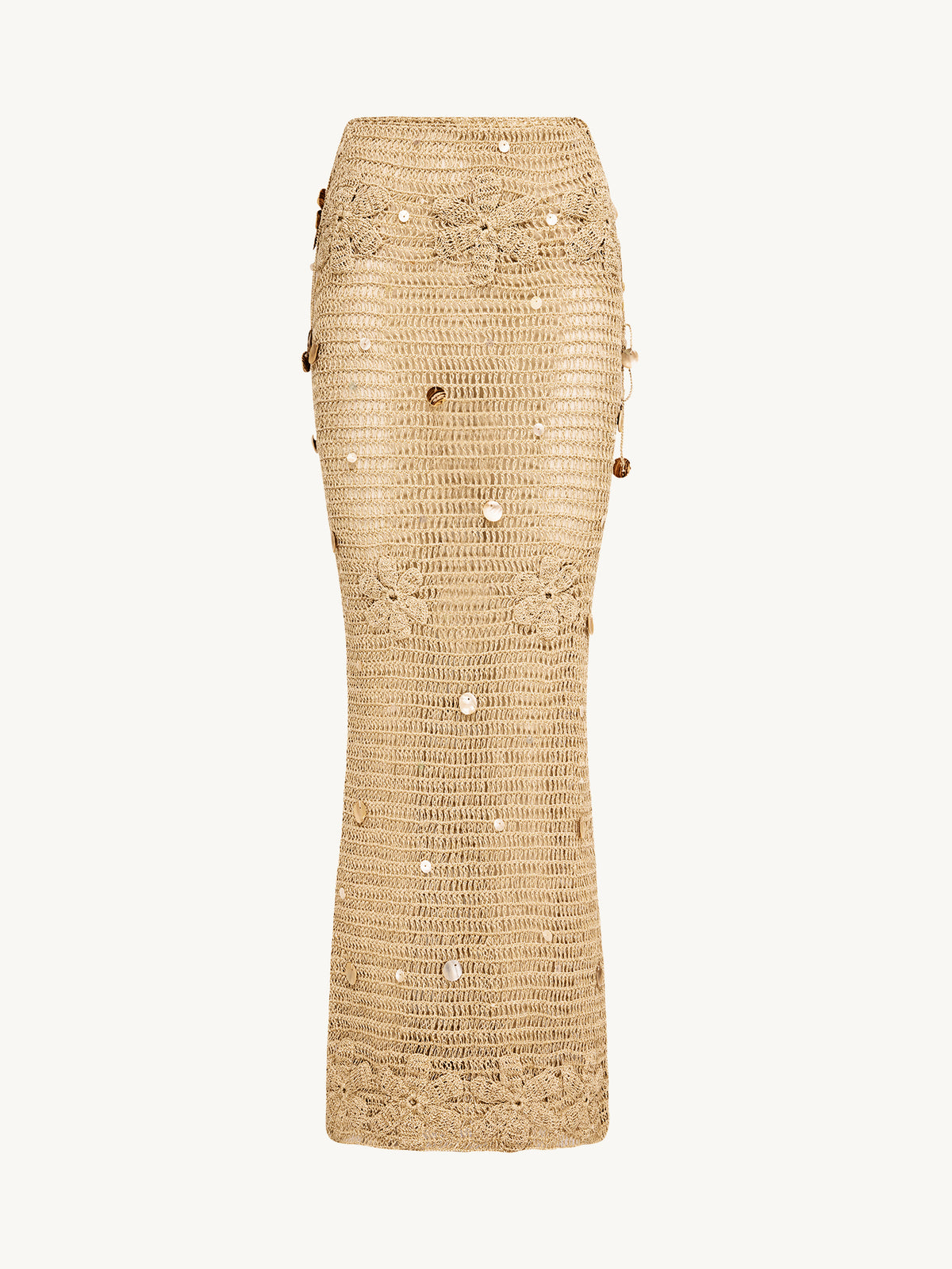 Charlotte Hand Crochet Skirt - Sand Shimmer