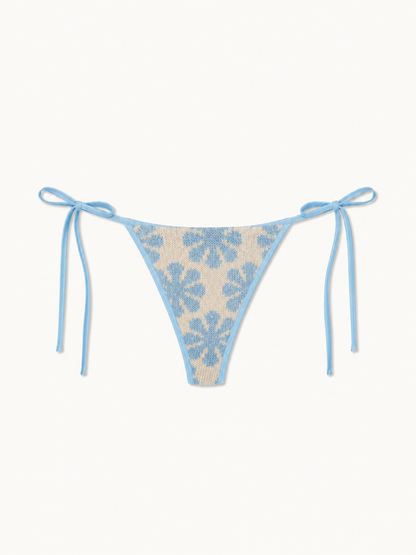 Lio Jaquard Bikini Bottom - Salt/Sky Blue Delilah Sequin