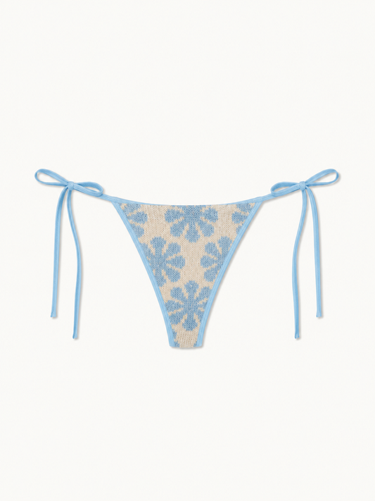 Lio Jaquard Bikini Bottom - Salt/Sky Blue Delilah Sequin