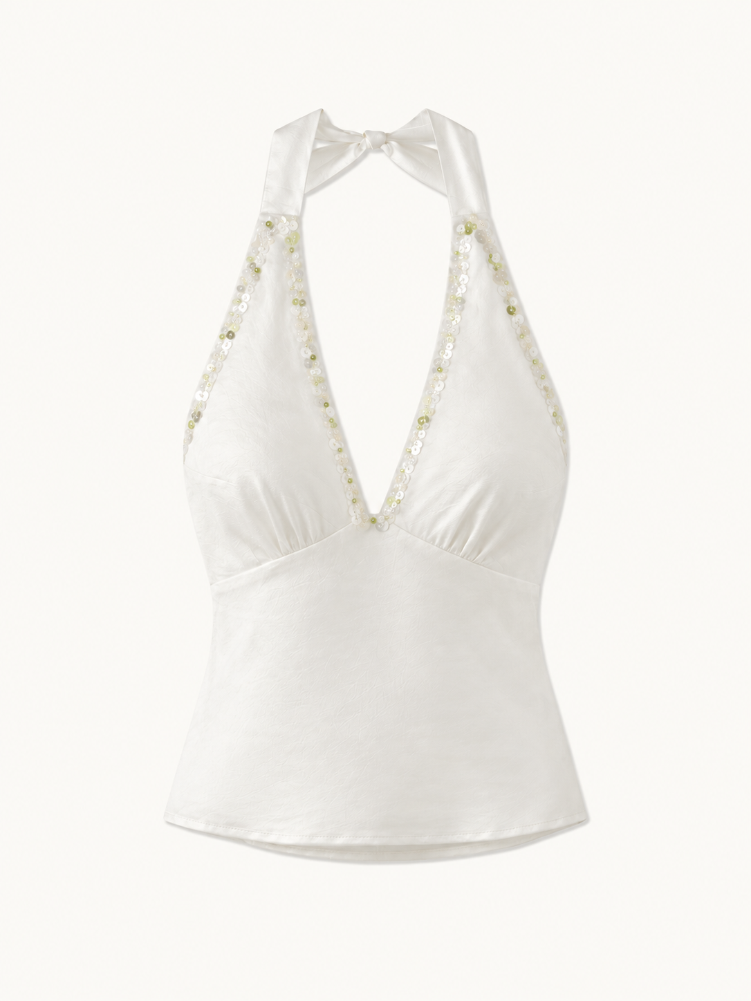 Celine Hand Beaded Camisole - Salt