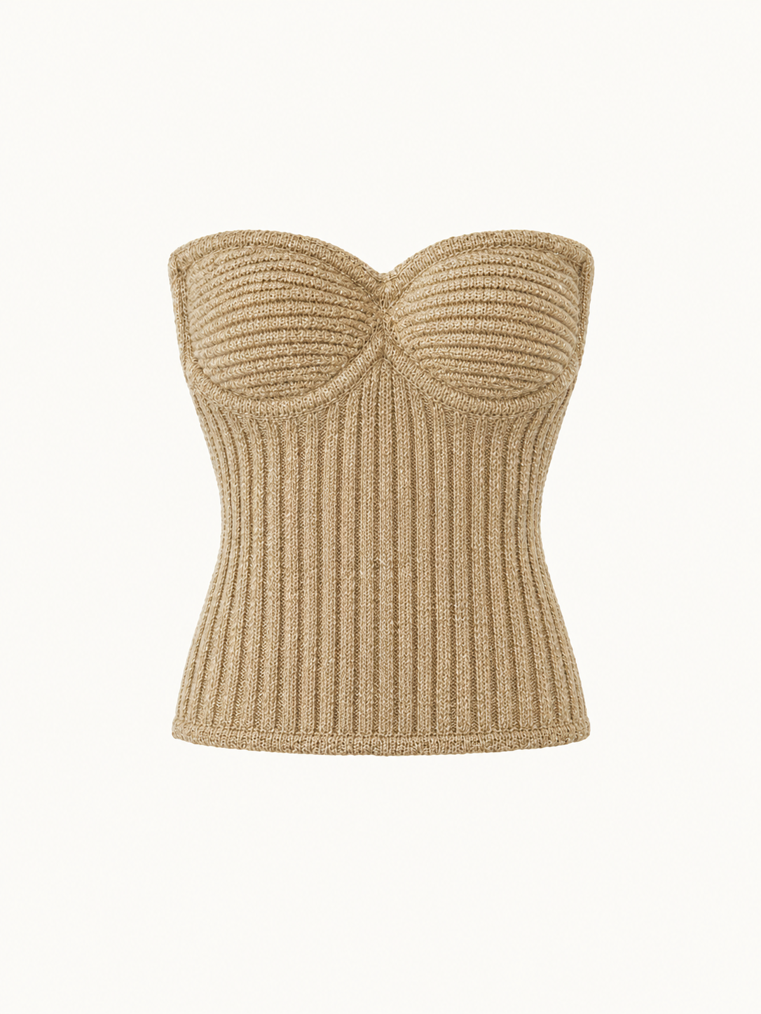 Colette Knitted Corset - Biscuit Sequin