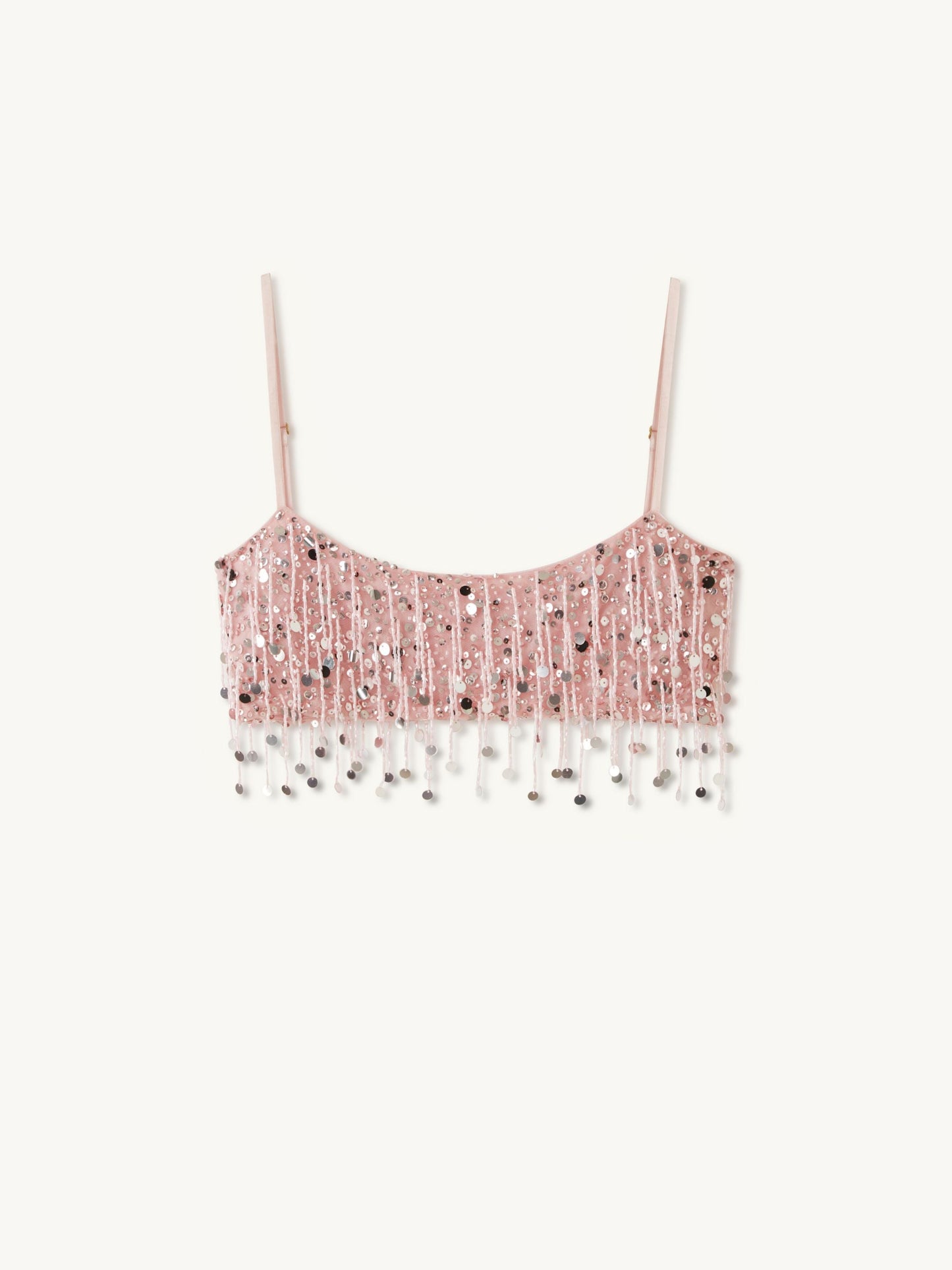 Yasmin Hand Beaded Bralette - Blush Pink