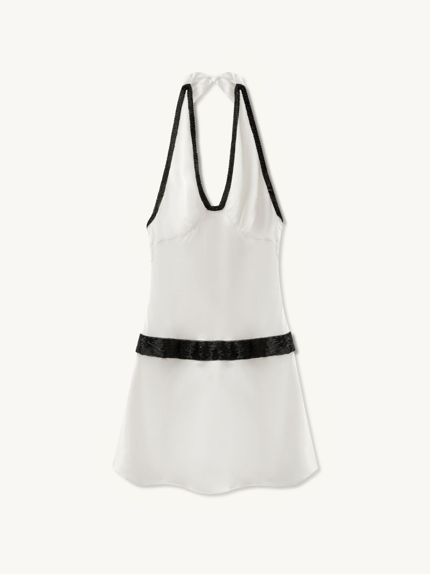 Celine Hand Beaded Mini Dress - Salt/Black