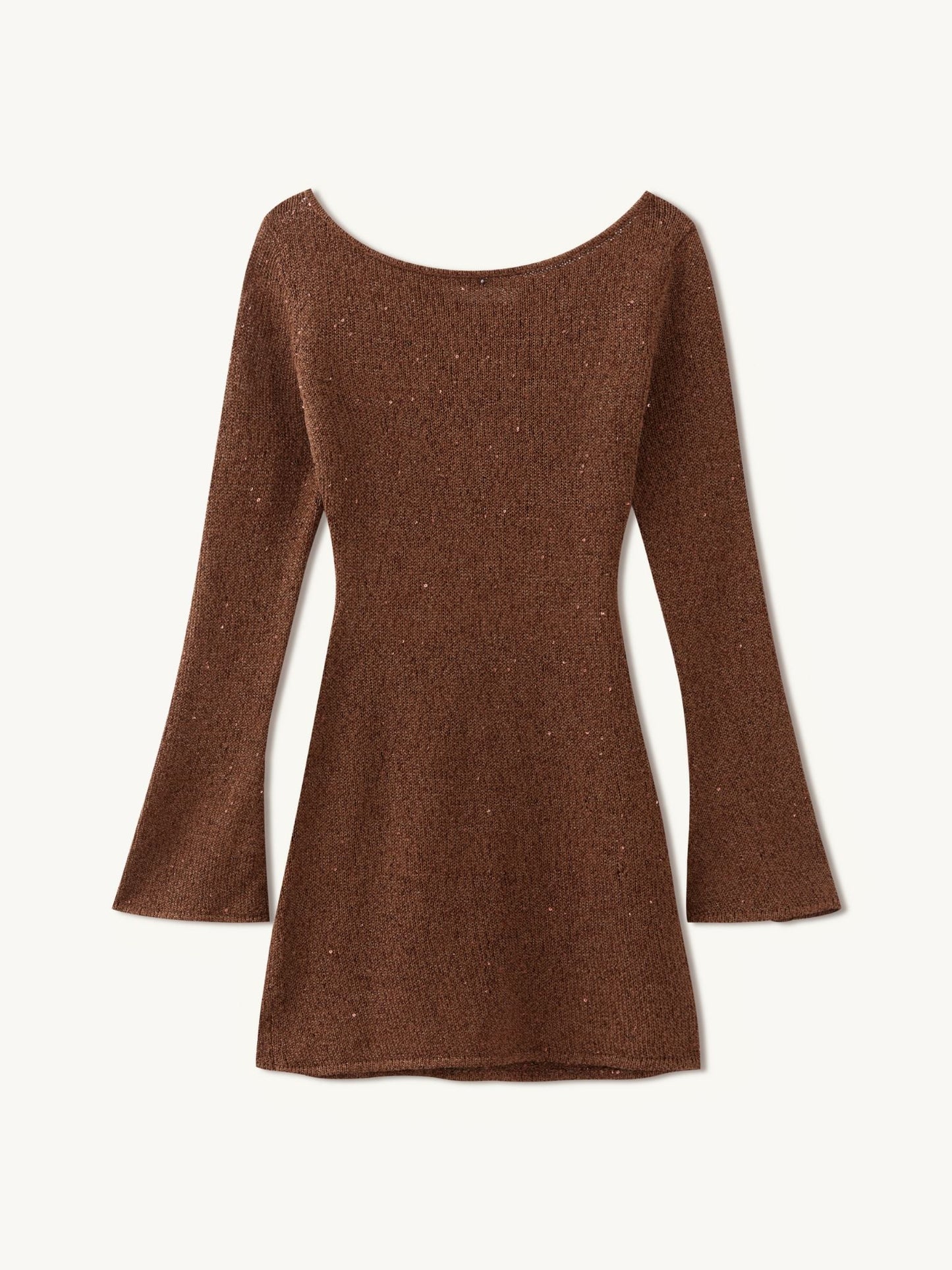 Maya Longsleeve Mini Dress - Chocolate Sequin