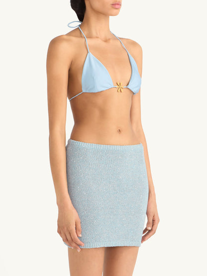 Ana Mini Skirt - Sky Blue Sequin