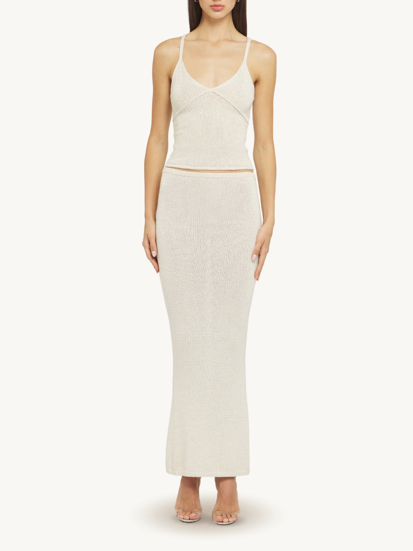 Carolina Skirt - Ivory Sequin