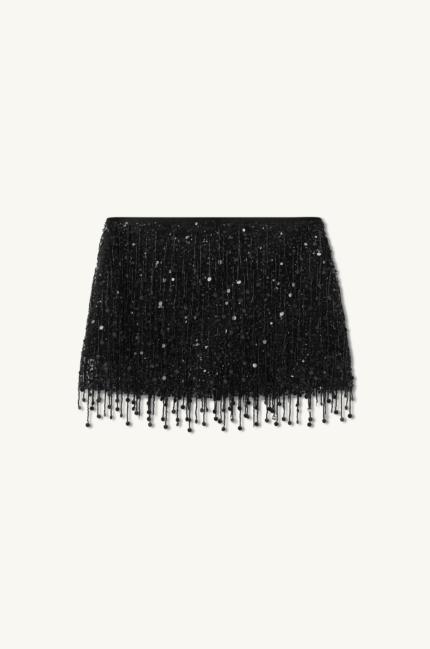 Yasmin Hand Beaded Mini Skirt - Midnight Black
