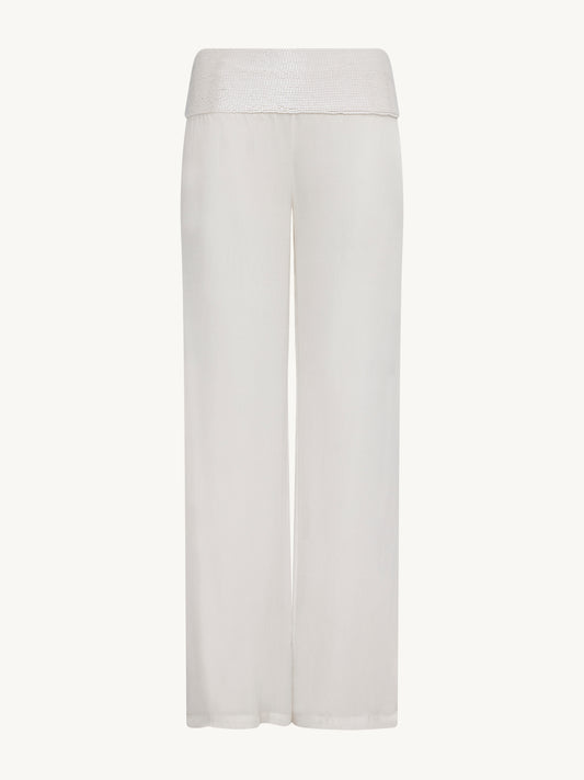 Iris Beaded Pant - Salt
