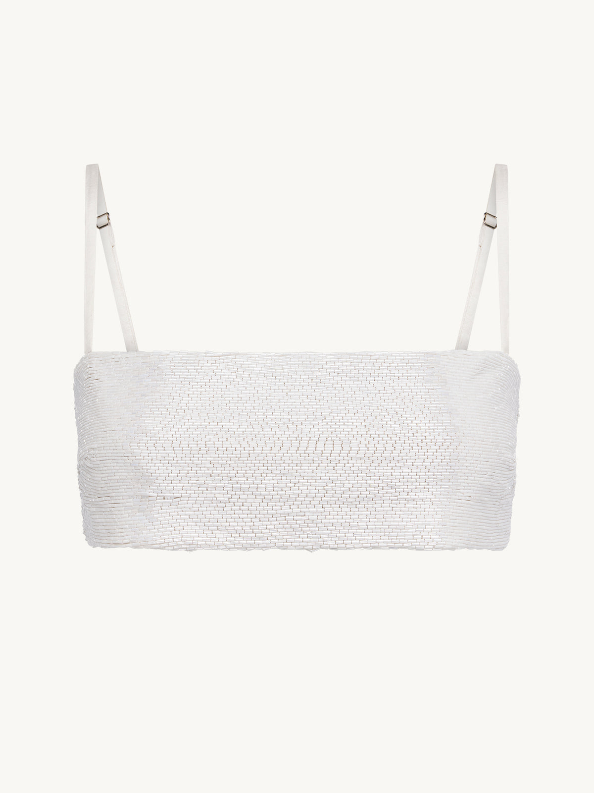 Iris Hand Beaded Bralette - Salt