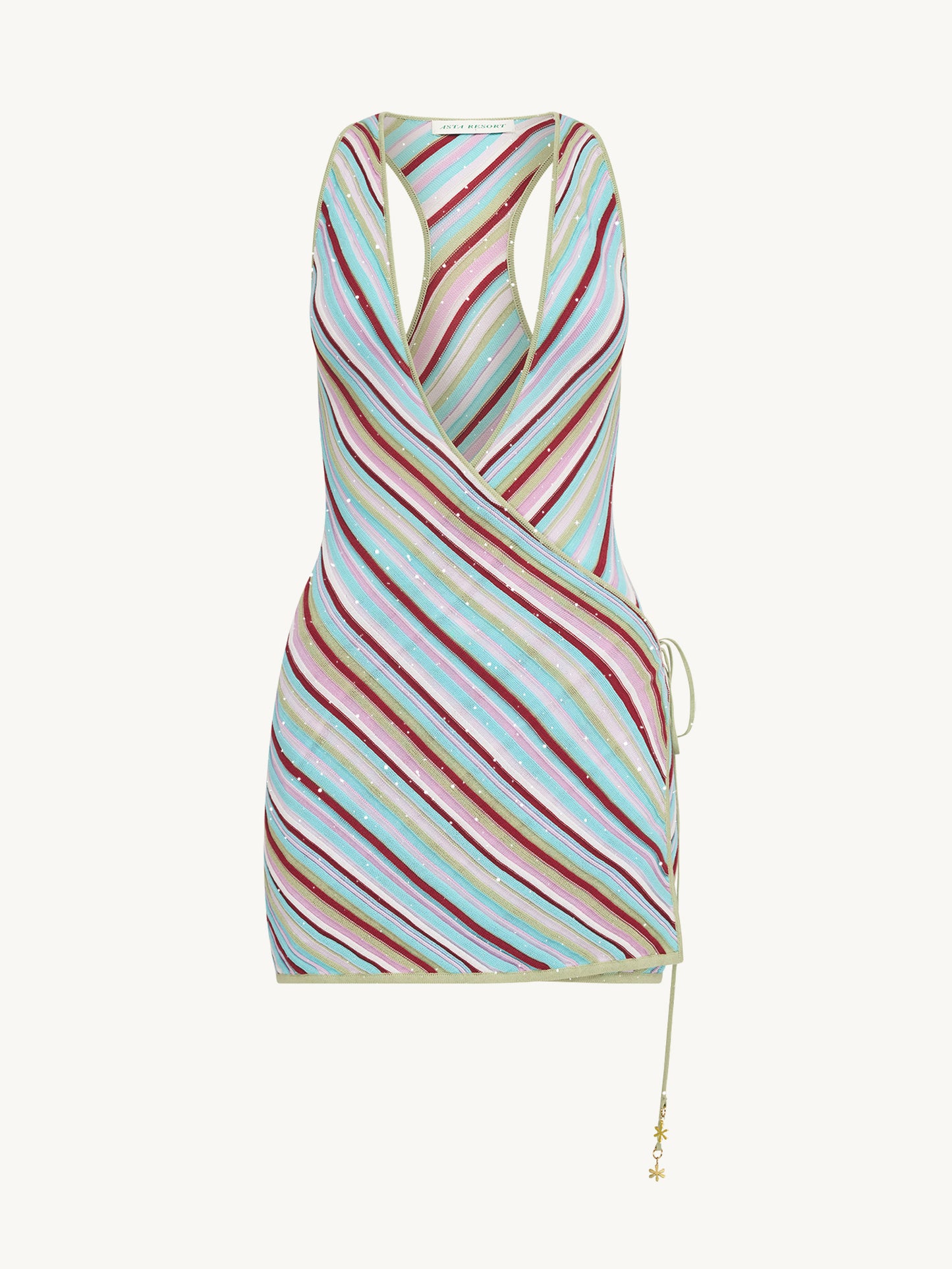 Lila Wrap Mini Dress - Multi Stripe