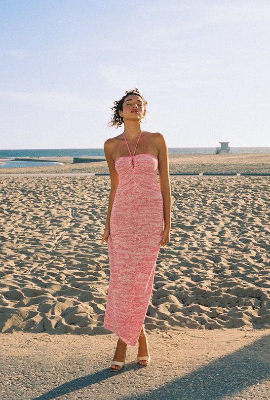 Olivia Halter Dress - Hydrangea Pink Sequin