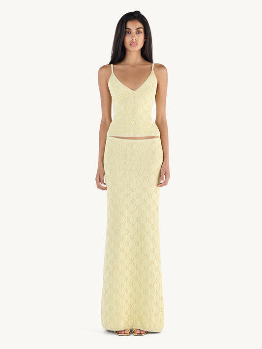 Pointelle Caroline Skirt - Lemon