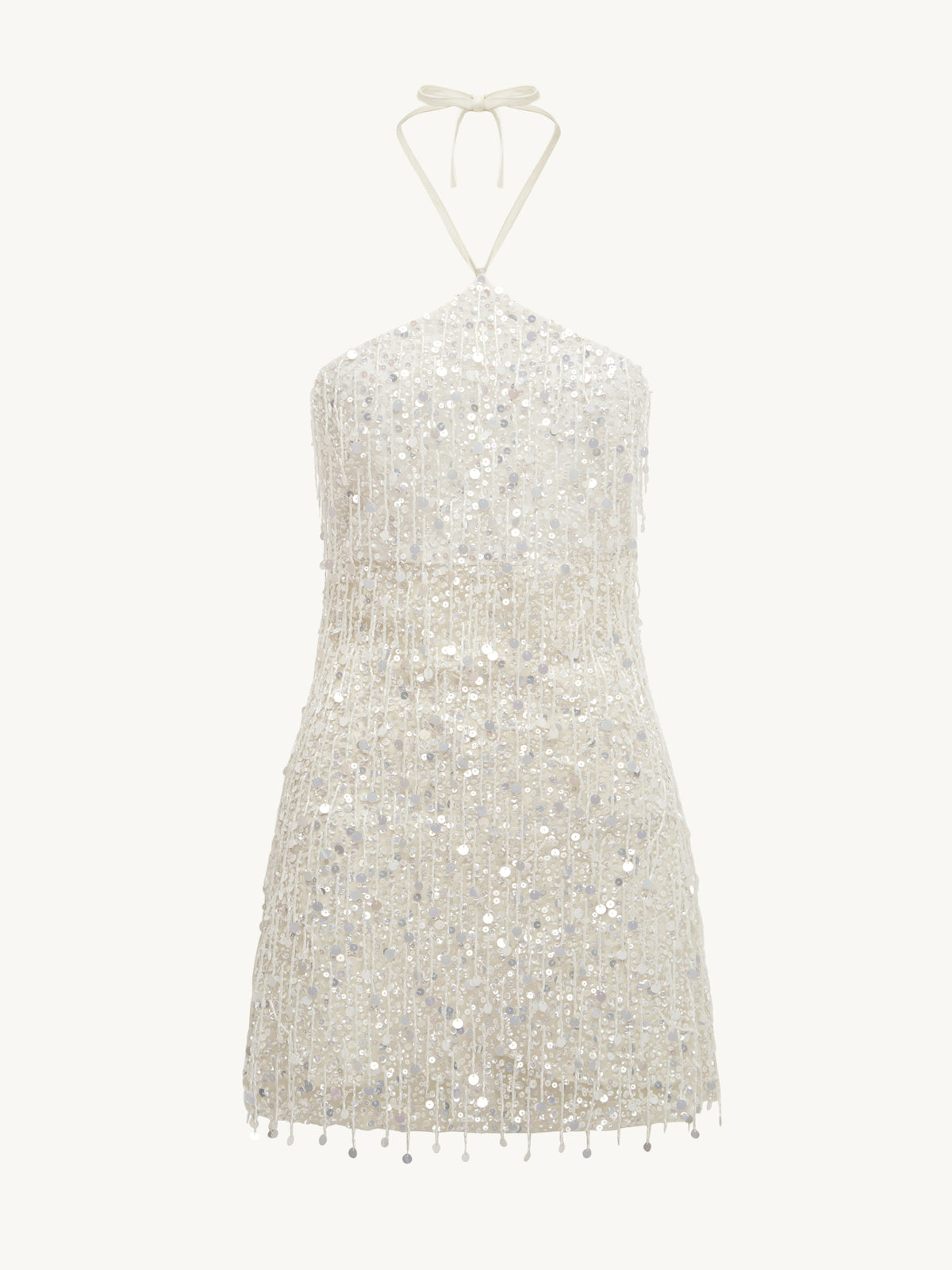 Rossana Hand Beaded Mini Dress - Salt