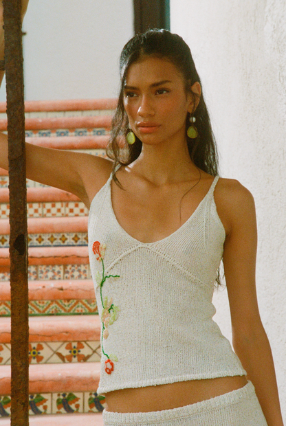 Carolina Embroidered Skirt - Star White Sequin