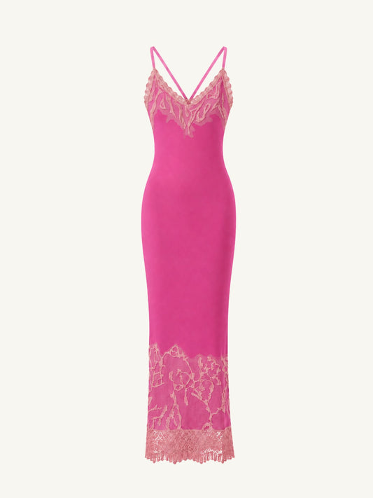 Adele Midi Dress - Dark Rose