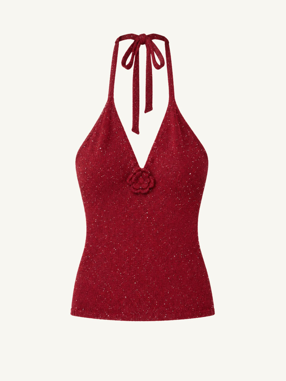 Daphne Halter Top - Wine Sequin