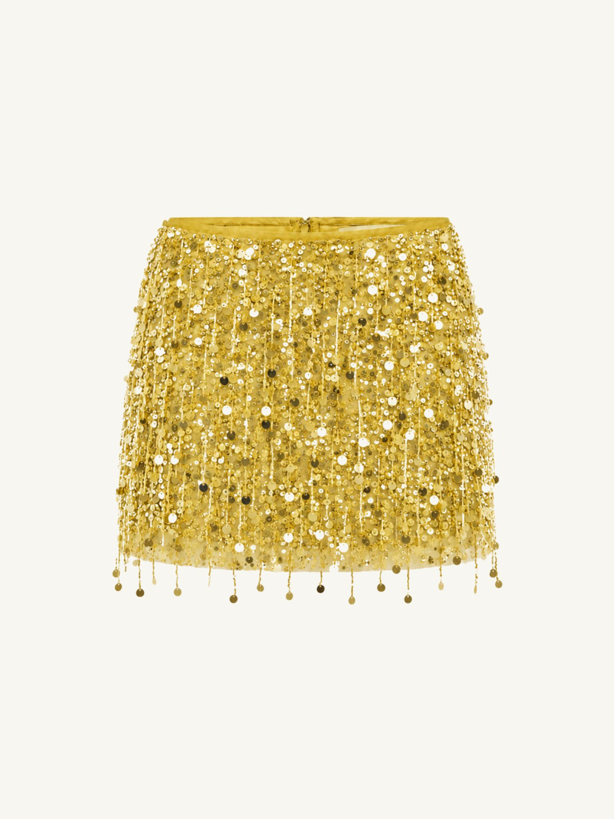 Yasmin Hand Beaded Mini Skirt - Gold