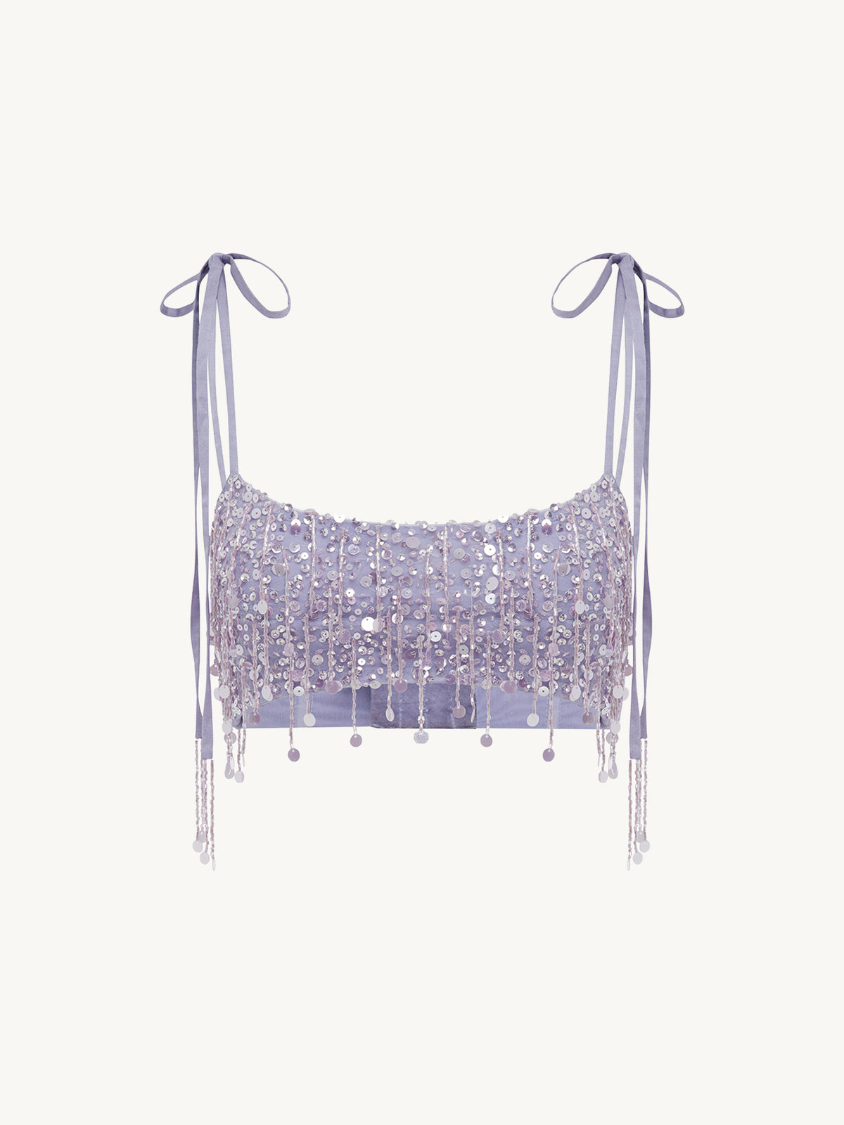 Yasmin Hand Beaded Tie Bralette - Orchid