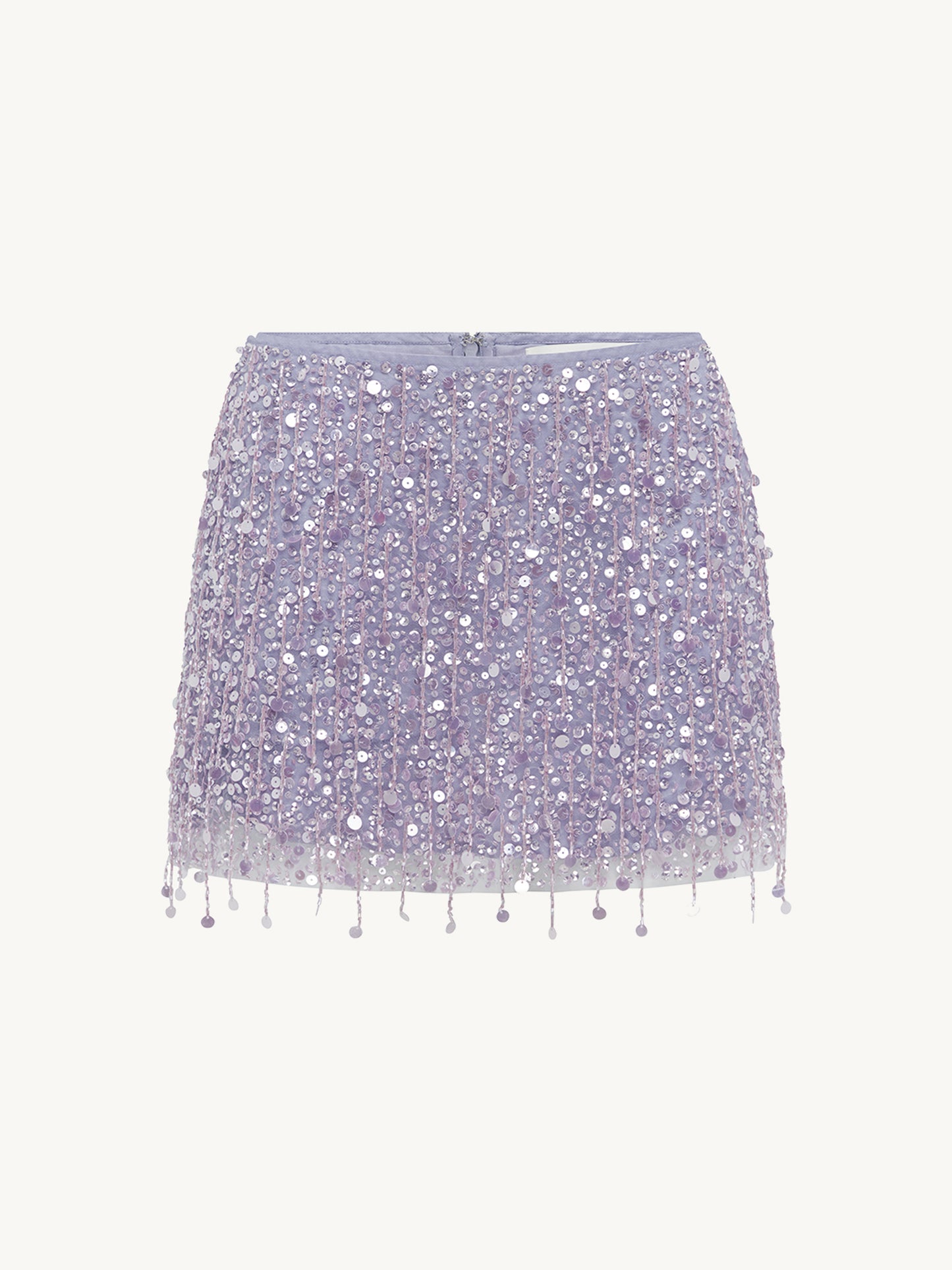 Yasmin Hand Beaded Mini Skirt - Orchid
