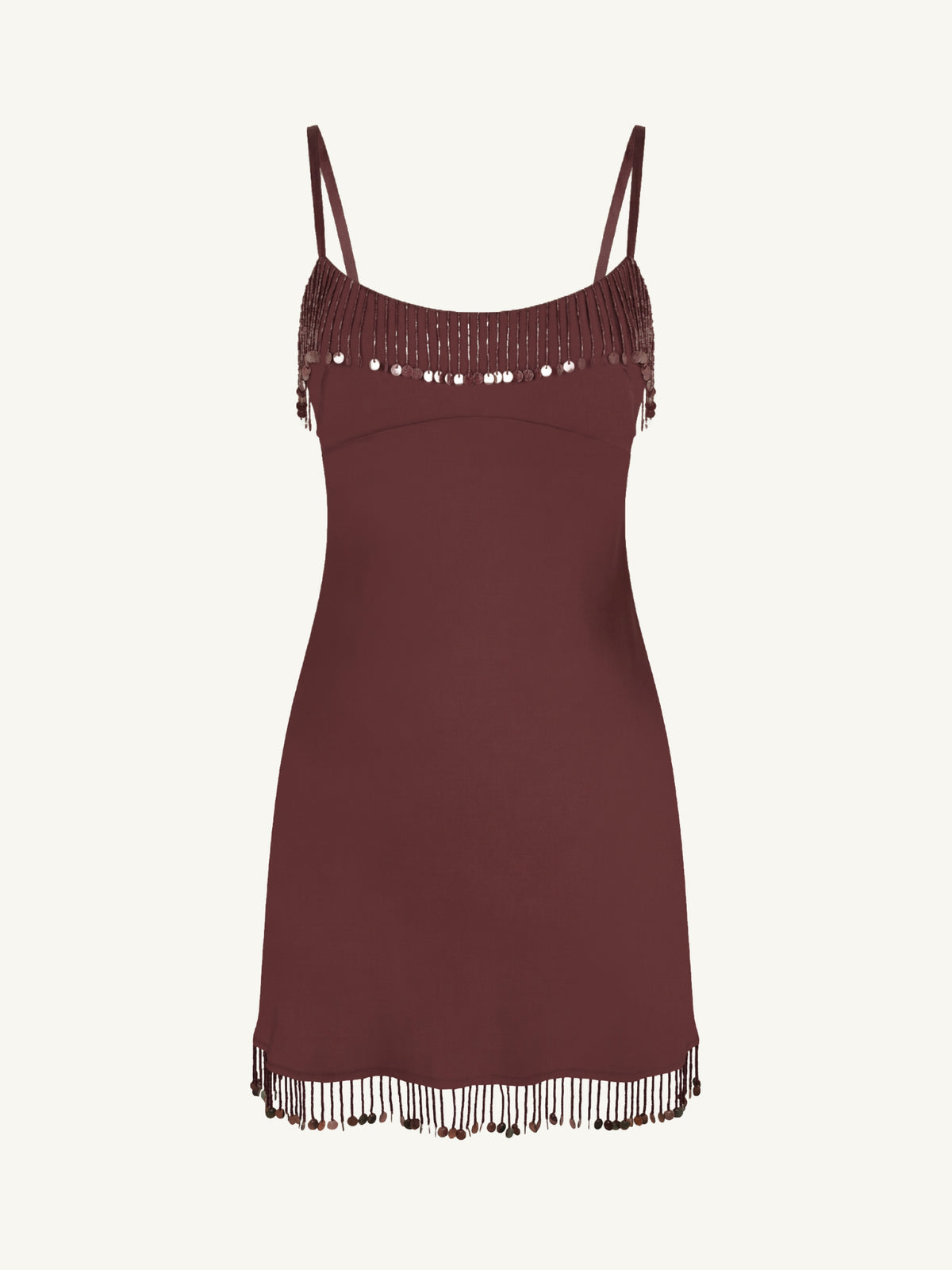 Nikola Hand Beaded Mini Dress - Plum