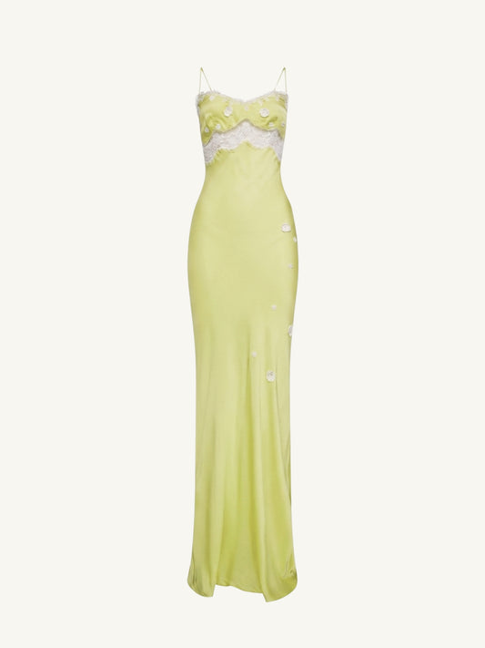 Arlette Hand Beaded Dress - Pistachio